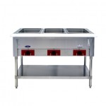 Atosa CSTEA-3C 44in Wide, (3) Well Electric Steam Table, 15.5Cu.ft, 120v, (3)500w, ETL Listed