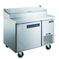 DUKERS DPP44-6-S1 44" WIDE (1) DOOR(S) REFRIGERATED PIZZA SANDWICH PREP TABLE, 9.88 CU.FT, (1) SHELVE(S), 1/7 HP, 115 V, CASTERS, ETL LISTED
