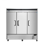 Atosa MBF8508GR 82in Wide, (3) Solid Door(s) Bottom Mount Reach-Ins Upright Refrigerator, 68Cu.Ft, (9) Shelve(s), 1/4hp, 115v, Casters, ETL Listed