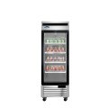 Atosa MCF8705GR 27 inch wide, (1) Glass Door(s) Bottom Mount Stainless Steel Merchandiser Refrigerator, 19.1 Cu.ft, 1/7hp, (4) Shelve(s), 115v, Casters, ETL Listed