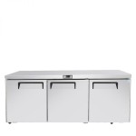 Atosa MGF8404GR 72in Wide, (3) Door(s) Undercounter Refrigerator, 21.1Cu.ft, (3) Shelve(s), 1/5hp, 115v, Casters, ETL Listed