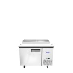 ATOSA MPF8201GR 44" WIDE (1) DOOR(S) REFRIGERATED PIZZA SANDWICH PREP TABLE, 9.7 CU.FT, (2) SHELVE(S), 1/7 HP, 115 V, CASTERS, ETL LISTED