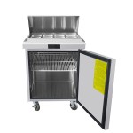 Atosa MSF8301GR 27 inch Wide, (1) Door(s) Refrigerated Standard Top Sandwich Prep Table, 7.2 Cu.ft, (1) Shelve(s), 1/7hp, 115v, Casters, ETL Listed