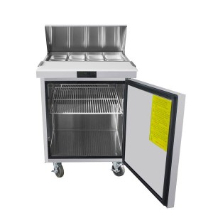 Atosa MSF8301GR 27in Wide, (1) Door(s) Refrigerated Standard Top Sandwich Prep Table, 7.2 Cu.ft, (1) Shelve(s), 1/7hp, 115v, Casters, ETL Listed