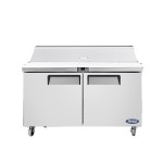 Atosa MSF8302GR 48in Wide, (2) Door(s) Refrigerated Standard Top Sandwich Prep Table, 13.4Cu.ft, (2) Shelve(s), 1/7hp, 115v, Casters, ETL Listed