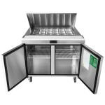 Atosa MSF8306GR 48 inch Wide, (2) Door(s) Refrigerated Mega Top Sandwich Prep Table, 13.4 Cu.ft, (2) Shelve(s), 1/7hp, 115v, Casters, ETL Listed