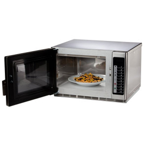 Amana® RFS18TS Medium Duty Stainless Steel Commercial Microwave with Push Button Controls, 1.2Cu.ft, 208-240v/60/1, 1800w, ETL Listed