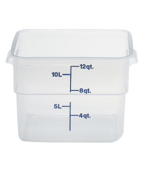 Cambro 12SFSPP190 12qt Translucent Polypropylene Square Storage Container, 11-1/4 x 12-1/4 x 8-1/4 inch, NSF Listed