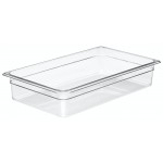 CAMBRO 14CW135 CAMEAR FULL SIZE FOOD PAN, CLEAR POLYCARBONATE, 20-7/8" x 12-3/4", 4" DEEP, NSF LISTED