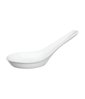 Cameo 210-08N 5 inch Imperial White Ceramic No-hole Soup Spoon, 120 each