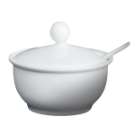 CAMEO 210-35 4 OZ CHILI POT WITH COVER AND SPOON, IMPERIAL WHITE CERAMIC, 4-3/4" x 2-1/16", 8 / BOX