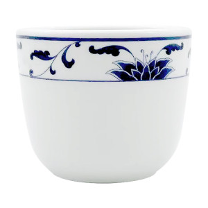Cameo 255-39 Blue Lotus Ceramic Round Tea Cup, 5oz, 2-6/8(W) x 2-3/8(H) inch, 72 each