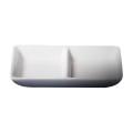 Cameo 710-015 White Ceramic Fusion 2 Divided Rectangular Sauce Dish, 2(2)oz, 5 (L) x 3 (W) inch, 96 each
