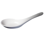 Cameo 210-08 5 inch Imperial White Ceramic with hole Soup Spoon, 120 each