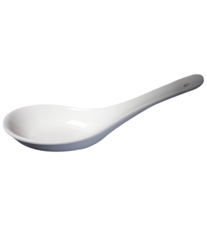 Cameo 210-08 5 inch Imperial White Ceramic with hole Soup Spoon, 120 each