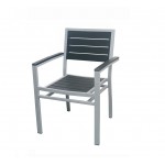7351-BLK OUTDOOR ALUMINUM PATIO CHAIR WITH ARM