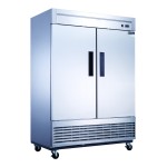 Dukers D55F 55in Wide, (2) Solid Door(s) Bottom Mount Reach-Ins Upright Freezers, 40.74 Cu ft, (8) Shelve(s), 1hp, 115v, Casters, ETL Listed