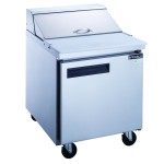 DUKERS DSP29-8-S1 29” WIDE (1) DOOR (S) REFRIGERATED STANDARD TOP SANDWICH PREP TABLE, 6.56 CU.FT, 8 PANS, 1 SHELVES, CASTERS, 1/7+ HP, 110 V, ETL LISTED