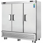 Everest EBRF3, 74-3/4in Wide, (3) Solid Door(s) Bottom Mount Dual Temperature Upright Freezer & Refrigerator, 46(R) + 22(F) Cu ft, 1/3(R) + ½ (F) hp, (9) Shelve(s), Caster(s), 115v, NSF Listed
