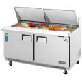 Everest EPBNWR2 60 inch Wide, (2) Door(s) Refrigerated Standard Top Prep Table, 16 Cu.ft, 1/3hp, (2) Shelve(s), Casters, NSF Listed