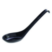023-AB 0.6oz Black Color Melamine Spoon with Hook, 7 inch, 60 each