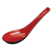026-BR 0.75oz Black & Red Color Melamine Spoon, 5.5 inch, 60 each