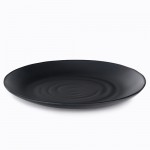 IT-Y7006B Matte Black Color Melamine Round Platter, 6-1/4 x 3/4 inch, 2dz