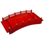 N2-231-04 Red Color Plastic Lacquer Sushi Bridge, 17 x 8.5 inch, 1 each