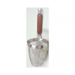 TSK2 NOODLE STRAINER WITH WOODEN HANDLE, 5.5"D x 16"L, STAINLESS STEEL