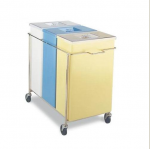 FARBIO PP434C/A-PW-0123 36 GALLON 3-COMPARTMENT ( WHITE | BLUE | YELLOW) INGREDIENT TANK WITH WHITE COVERS & CASTERS, NSF LISTED