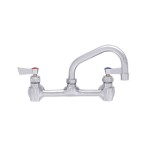 FISHER 3254 8” CENTER WALL MOUNTED FAUCET WITH 14” L SWING NOZZLE AND LEVER HANDLES, NSF LISTED