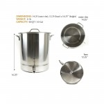 GAS ONE BS-64 64 QT BREW KETTLE, 4 PC SET, STAINLESS STEEL,16.75” x 15.25” x 19.25"