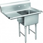 1-COMPARTMENT 18" x 18" BOWL SINK WITH LEFT DRAIN BOARD, STAINLESS STEEL, ETL LISTED