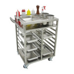 GSW C-TIC Japanese Stainless Steel Teppanyaki Ingredient Cart, 17-1/2 x 18 x 36 inch, ETL Listed, 1 each