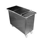 GSW DN-FB84 84lb. Stainless Steel Two Step Sliding Cover Flour Bins, Casters, 14-1/4  x 29-1/2 x 24-1/2 inch, ETL Listed, 1 each