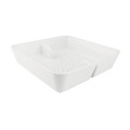 GSW FS-PB White Plastic Floor Basket, 8-1/2 x 8-1/2 x 2-1/4 inch, 1 each