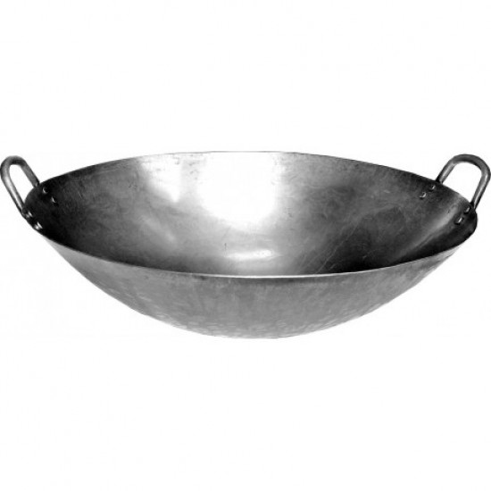 GSW WK-28 HAND MADE STEEL WOK WITH 2 RIVETED HANDLE, 28” x 9”