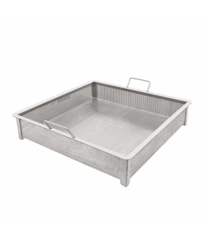 GSW SD-1818 Stainless Steel Compartment Sink Drain Basket with 2 Handles, 17-1/2  x 17-1/2  x 4 inch, ETL Listed, 1 each