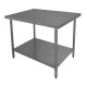 GSW WT-EE2424 ECONOMY WORK TABLE, STAINLESS STEEL TOP, GALVANIZED UNDER-SHELF & LEGS, 24" W x 24" D x 35" H, ETL LISTED