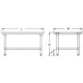 GSW WT-EE3048 Economy Stainless Steel Work Table with Galvanized Under-Shelf & Legs, 48 x 30 x 35 inch, ETL Listed, 1 each
