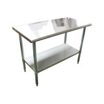 GSW WT-EE2448 Economy Stainless Steel Work Table with Galvanized Under-Shelf & Legs, 48 x 24 x 35 inch, ETL Listed, 1 each