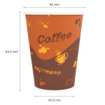 Karat® C-K512 12oz Coffee Print Paper Hot Cup, 1000/cs, 1 each