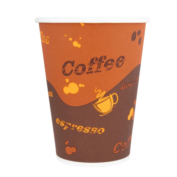 Karat® C-K512 12oz Coffee Print Paper Hot Cup, 1000/cs, 1 each