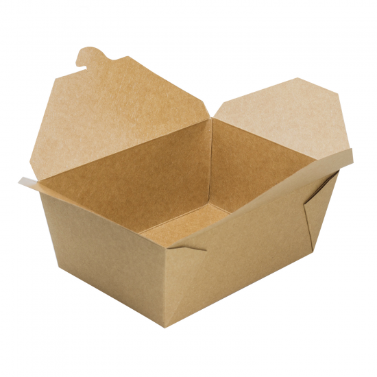 Karat FP-FTG110K Fold-To-Go Brown Paper Box #4, 110 oz, 160 ct / cs