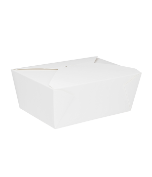 Karat® FP-FTG110W 110oz White Fold-Togo Paper Box #4, 160 / cs, 1 each