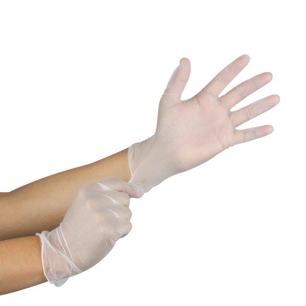 VGPF-3001 Small Size Clear Vinyl Gloves, 4 mil, Powder-Free, 1000 each