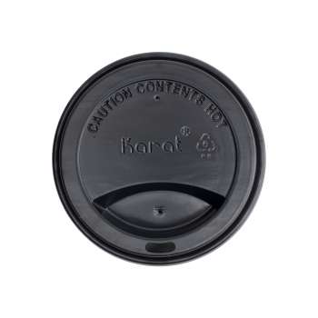 Karat C-KDL516B-PP Hot Cup Sipper Dome Lid , Black PP, 90 mm, 1,000 ct / cs