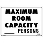 "Maximum Capacity" Styrene Sign, 14" x 10", Black on White