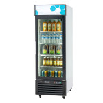 Migali C-23RM-HC 27 inch wide Bottom Mount (1) Glass Door Merchandiser Refrigerator, 23 Cu.ft, (4) Shelve(s), Casters, 3/8hp, 115v, ETL Listed