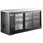 Migali® C-BB72SG-HC 72.75 inch wide (3)Sliding Glass Door(s) Back Bar Refrigerator, 21.6 Cu.ft, (6)Shelve(s), 1/4hp, 115v/60/1, ETL Listed